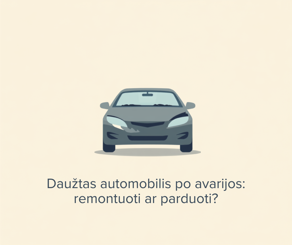 Daužtas automobilis po avarijos